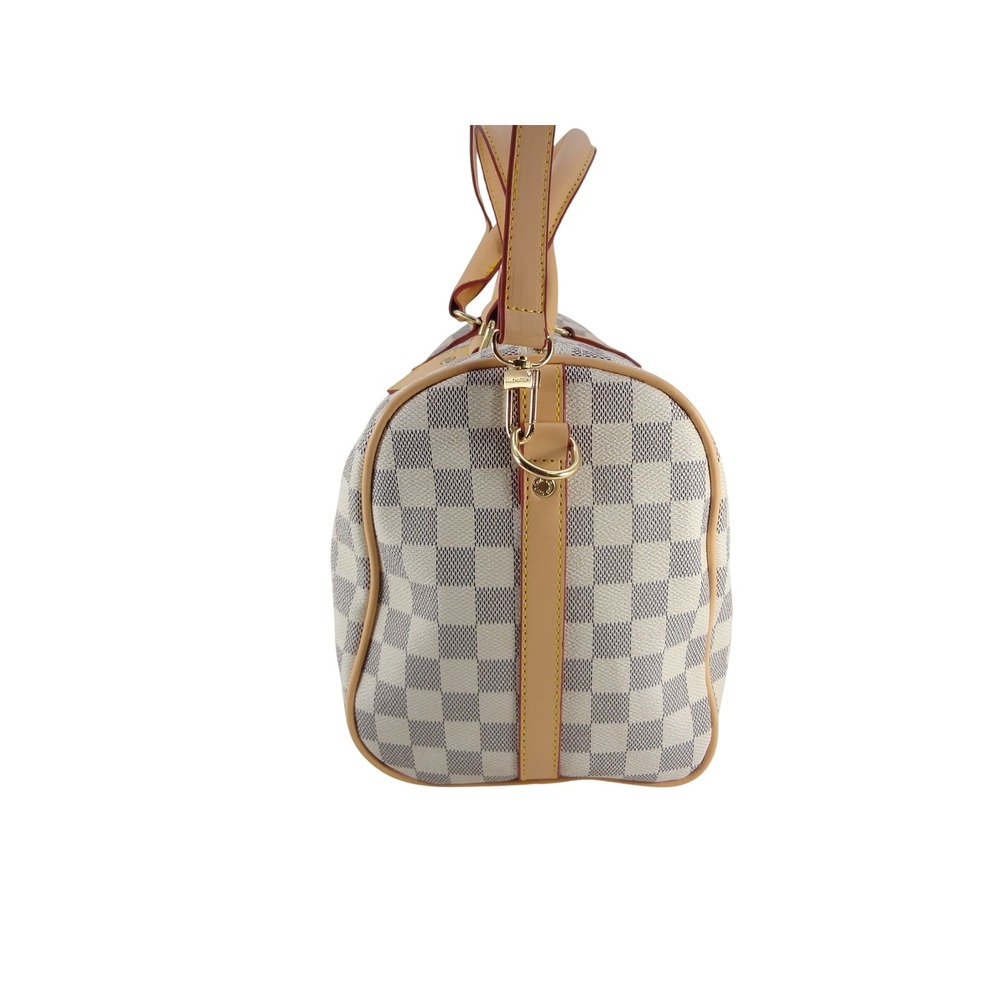 Luxury Handbag Shoulder Bag Checkerboard White Grey Dual Handle Shoulder Strap - Picture 4 of 7